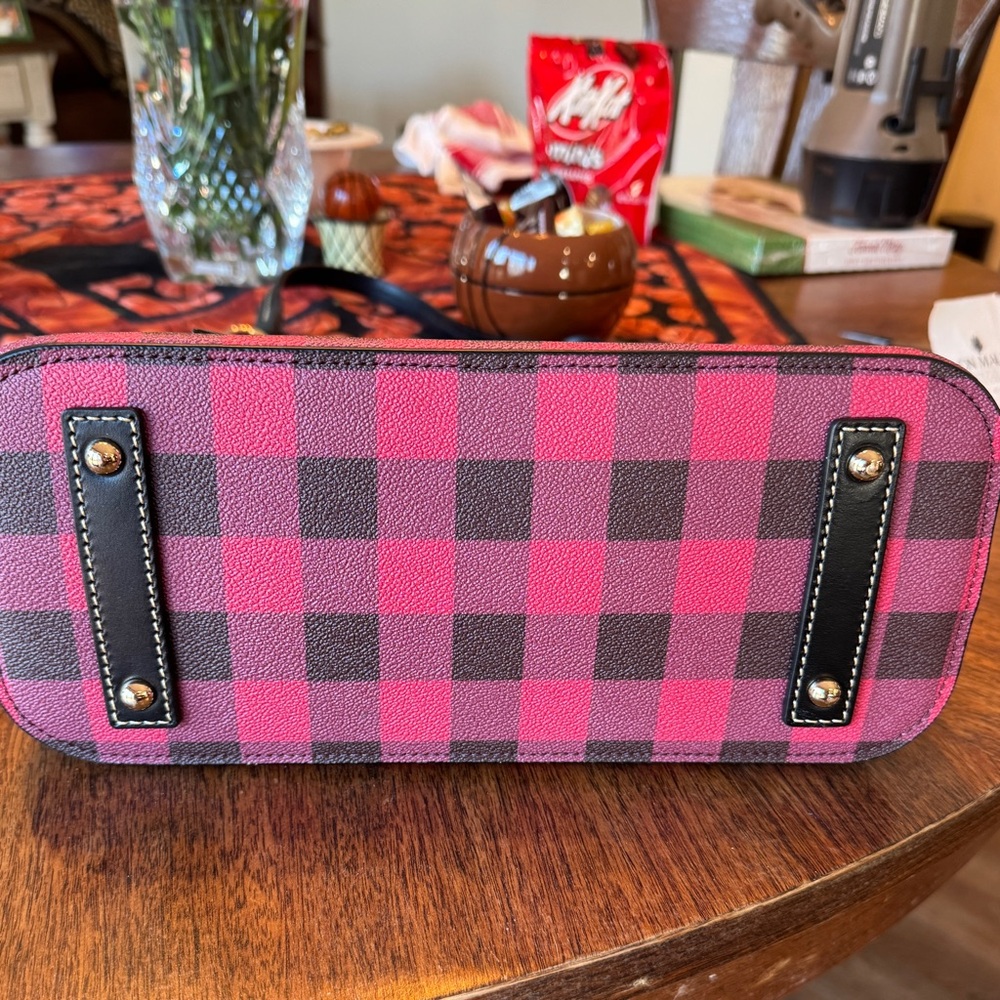 Dooney & Bourke Red and Black Buffalo Plaid Shoulder Bag - Picture 7 of 10